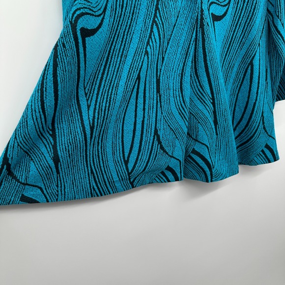 Ali Miles Jacket Top Size XL Blue Black 3/4 Sleeves Stretch Artsy Statement Boho - Picture 6 of 11